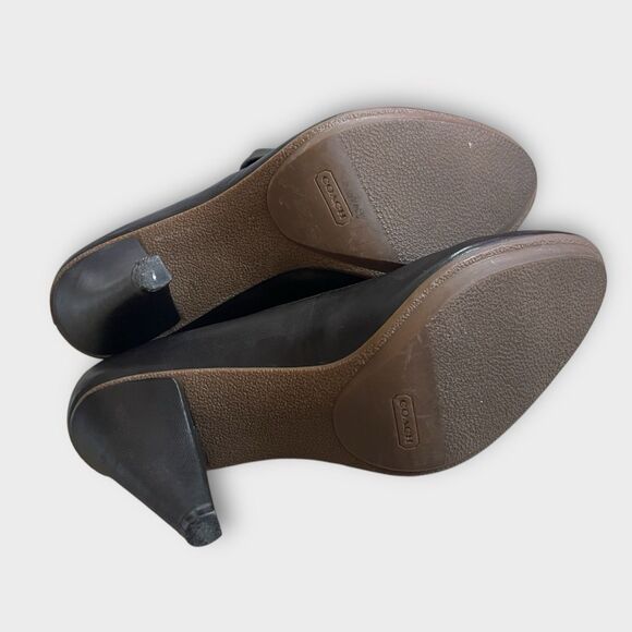 Coach Brown Glove Leather Fold-Over Heel Boots Size 10 – Stylish & Classic - Picture 8 of 10